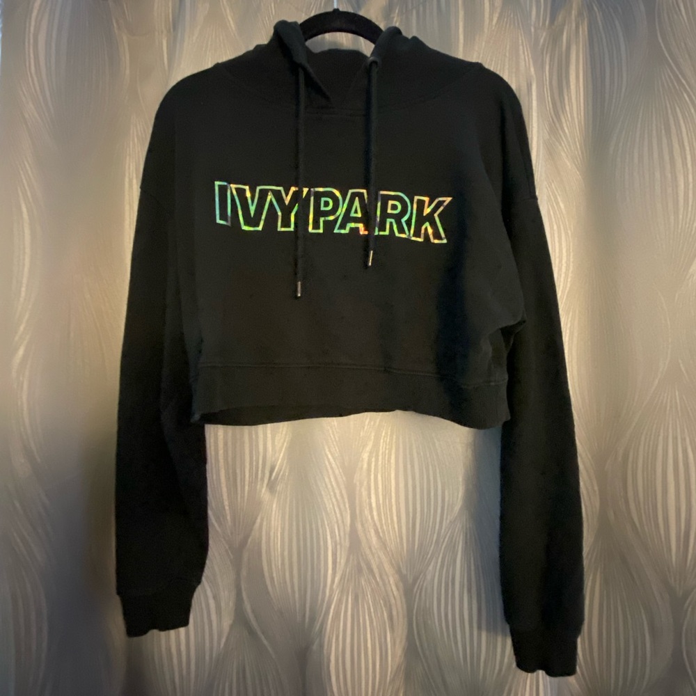 Black worn Ivy Park crop hoodie